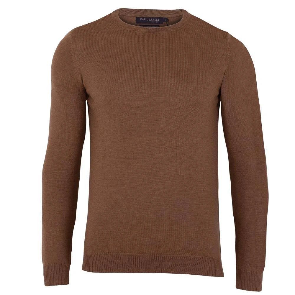 Camel Merino Wool Crew Neck Jumper R230936