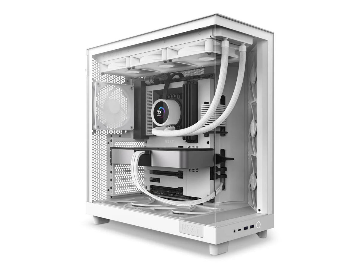 White Compact Dual-Chamber Mid-Tower Airflow Case T54110
