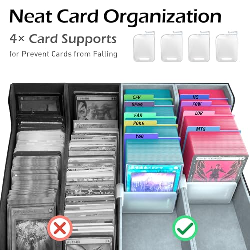 4-Row Trading Card Storage Box with 50 Sleeves & 24 Dividers D7426