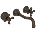 Tuscan Brass Wall Mount Widespread Lavatory Faucet K195