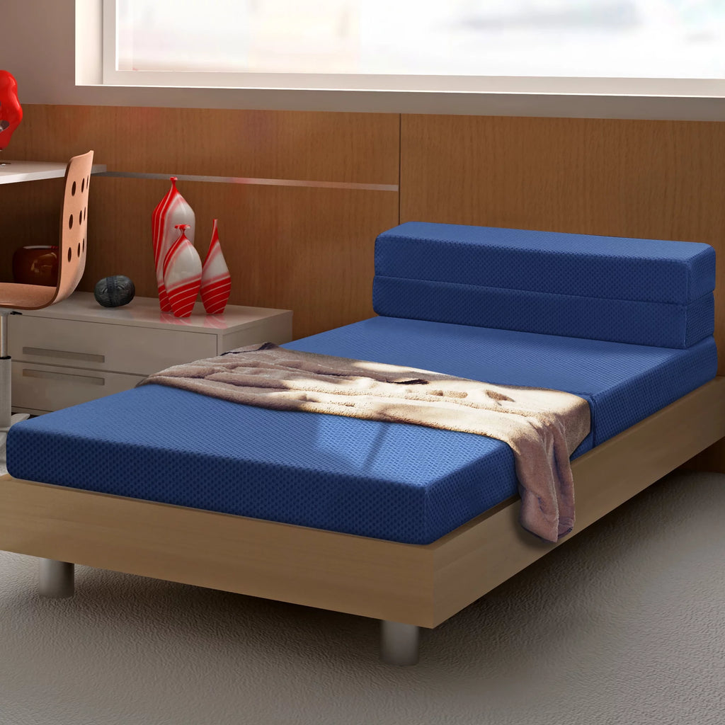4'' Tri-Fold Memory Foam Mattress Blue Twin XL L51563