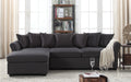 Dark Grey Linen L-Shape Sectional Sofa with Chaise Lounge G962