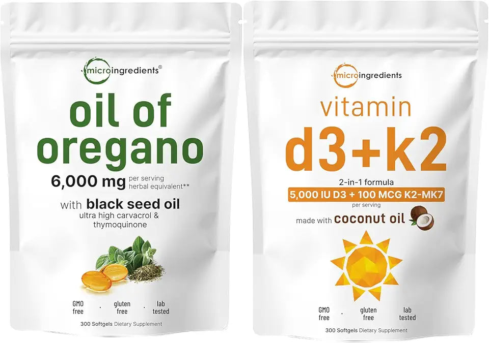 Oil of Oregano Vitamin D3 K2 Coconut Oil Softgels O762643