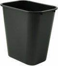 Black 28-1/8-Quart Open Top Rectangular Wastebasket B425
