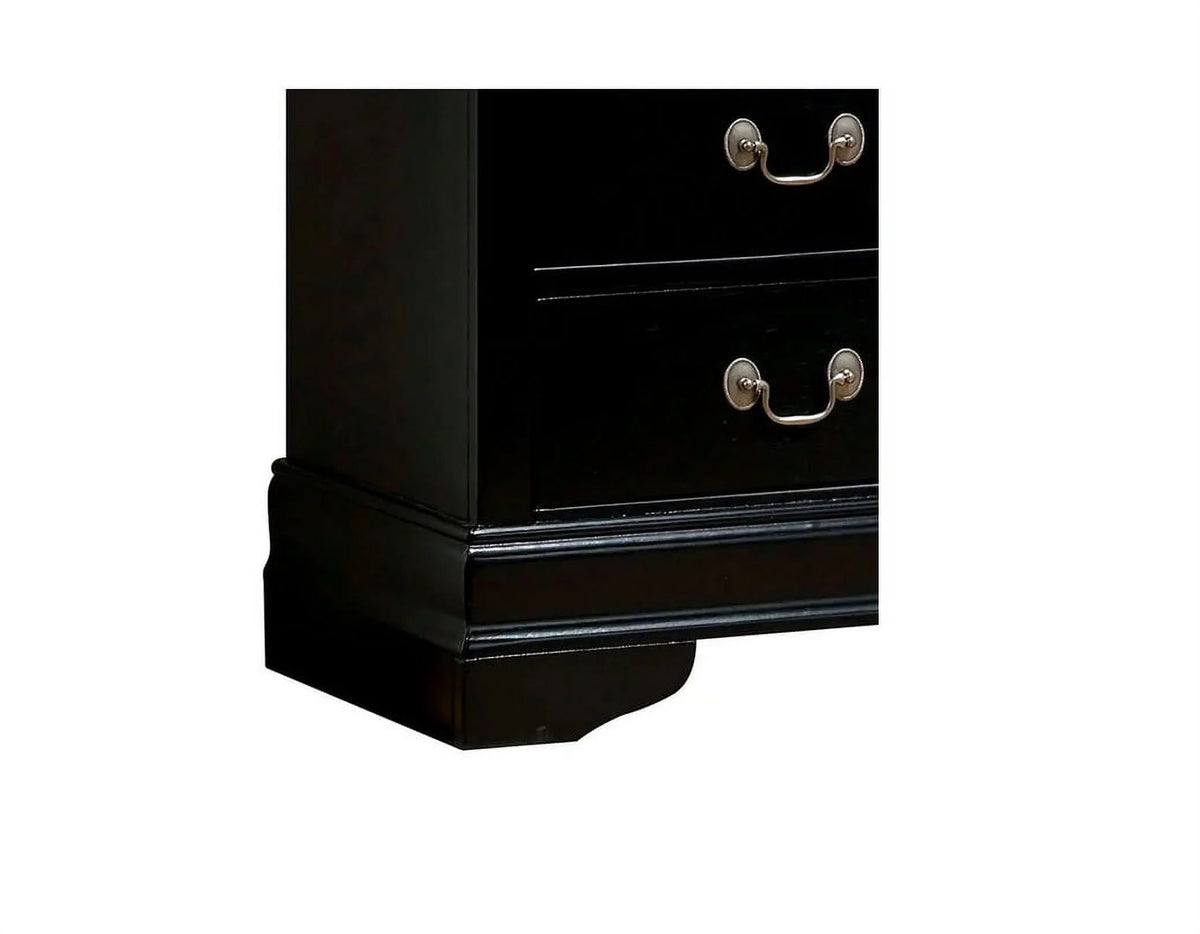 Black Solid Wood Nightstand T197