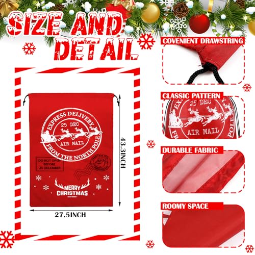 8 Pcs Christmas Drawstring Gift Bags M664651