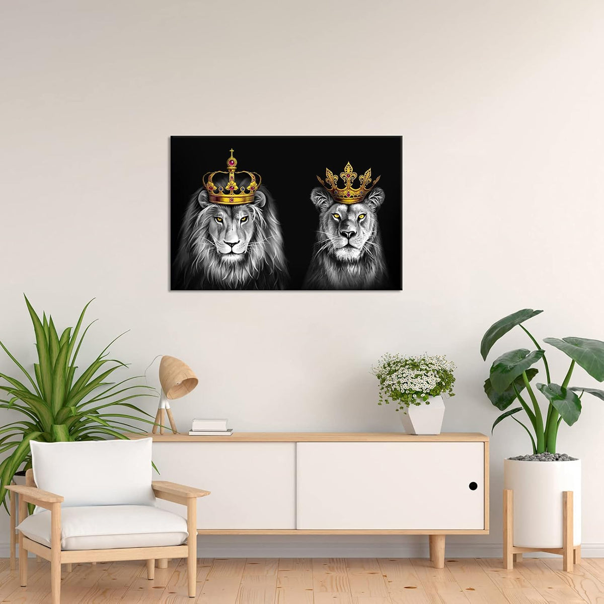 2 Pieces King Animal Canvas Wall Art 24x36inch N790