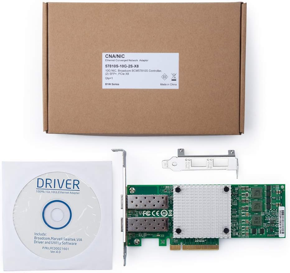 Dual SFP+ Ports PCI-E X 8 Fiber to Ethernet Server Adapter C734