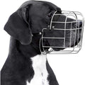 Metal Dog Muzzle Wire Basket with Leather Straps S6421