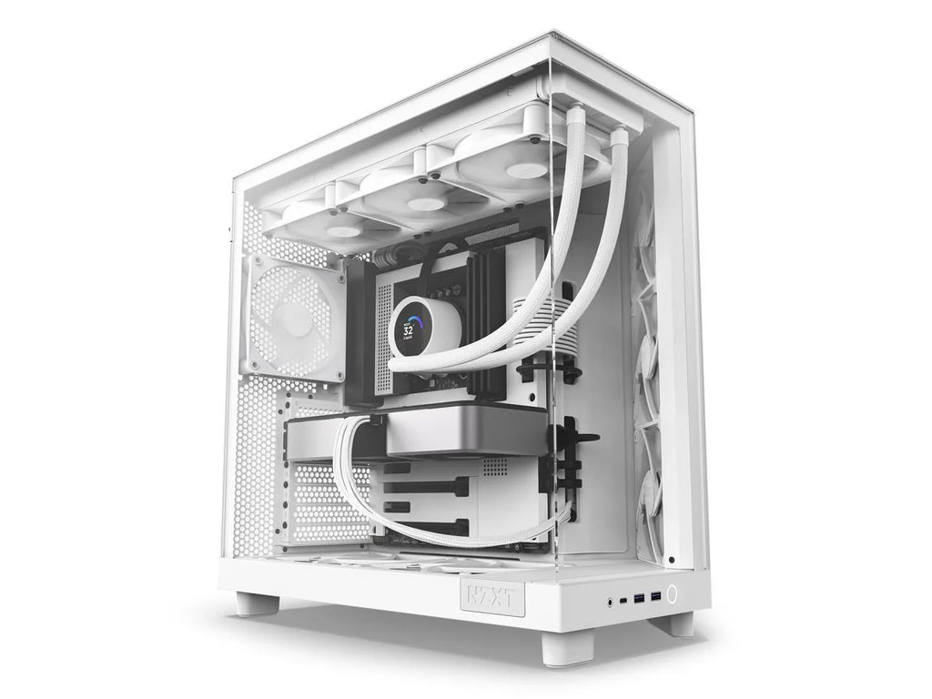 White Compact Dual-Chamber Mid-Tower Airflow Case T54110