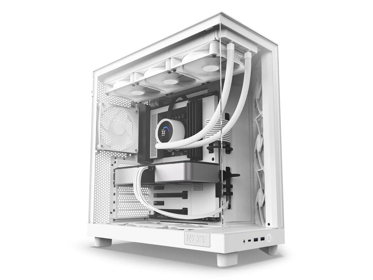 White Compact Dual-Chamber Mid-Tower Airflow Case T54110
