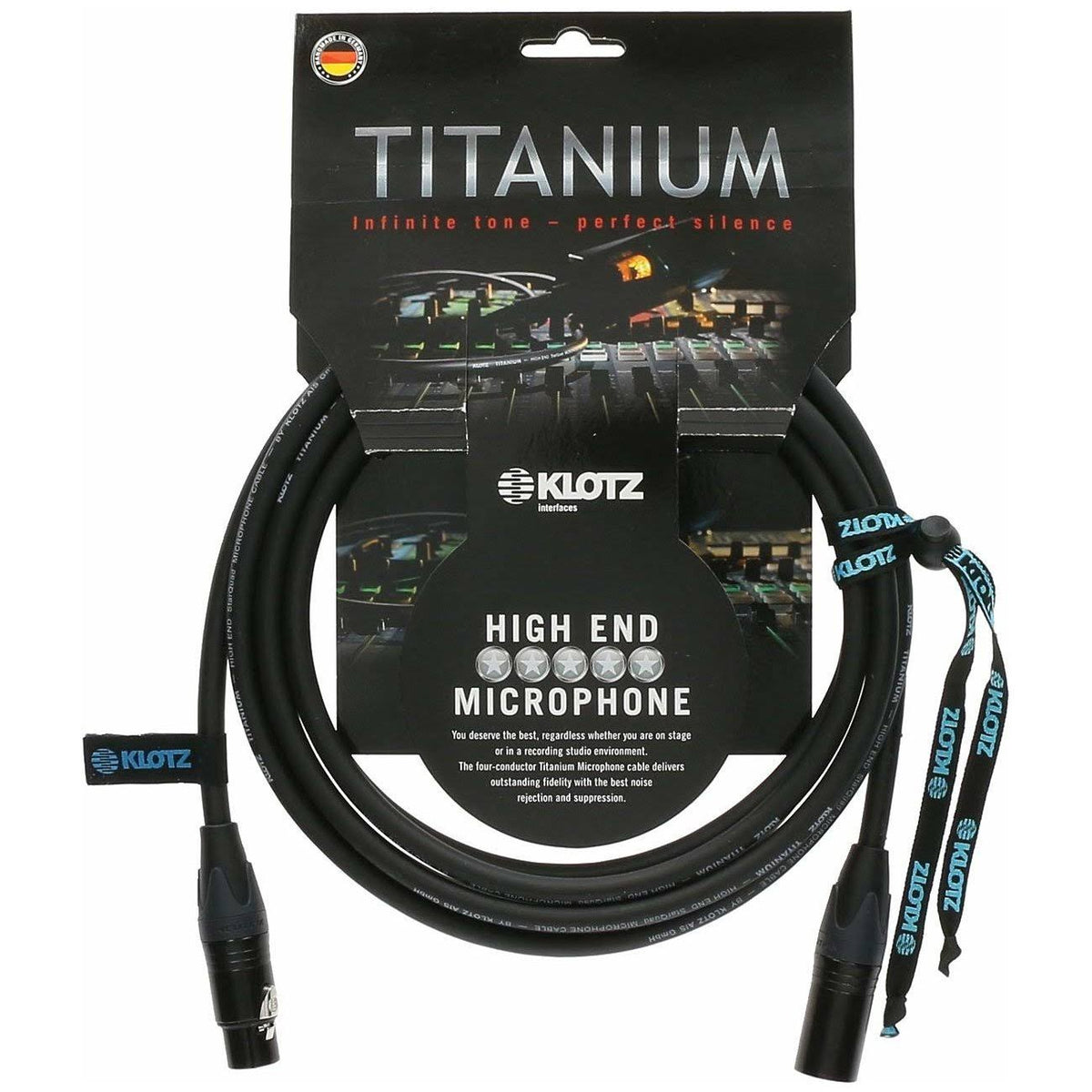 Titanium Microphone Cable Male to Female 16ft S30765
