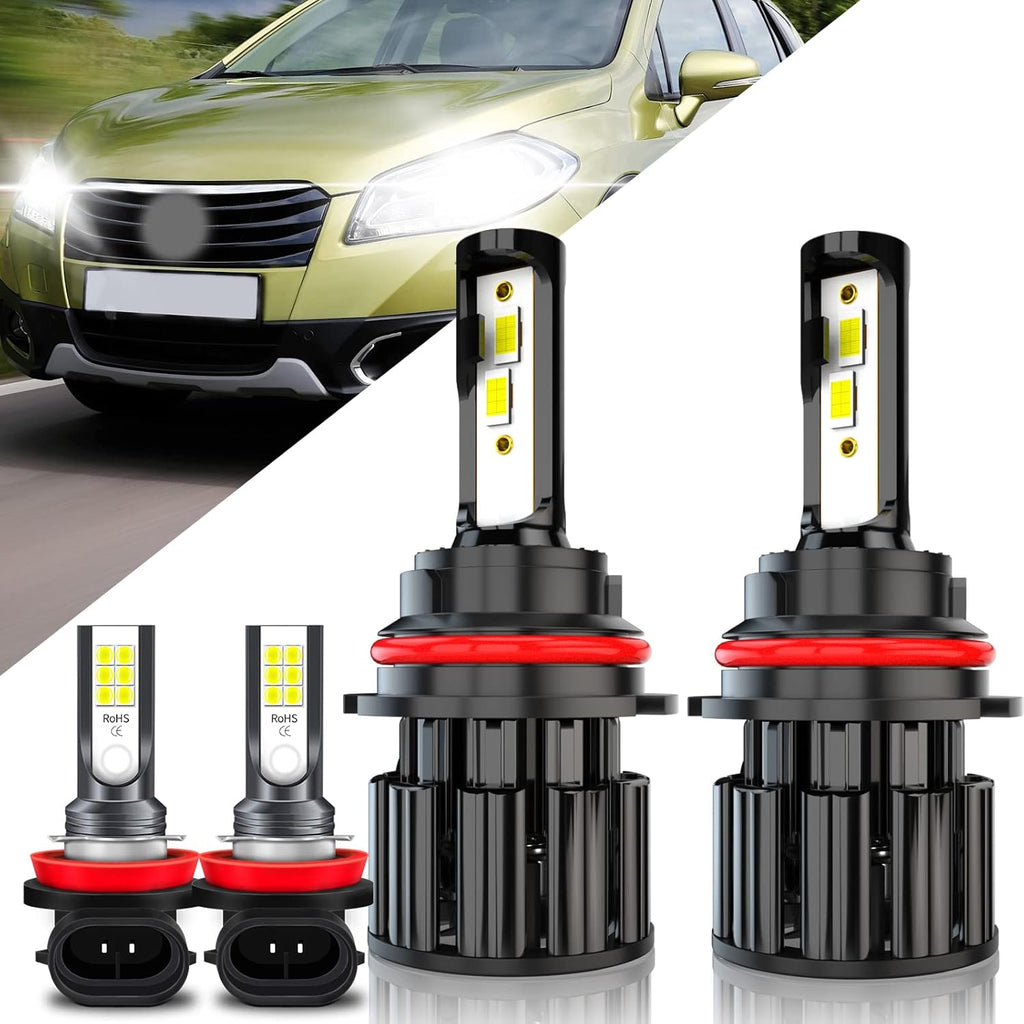9007 LED Headlight Bulb Kit, 60W 10000LM 6000K Cool White, Pack of 2 Z99792