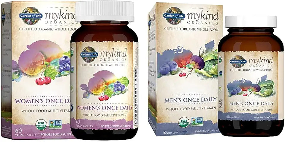 Organic Whole Food Multivitamin Tablets Vegan 60 Count Q669812