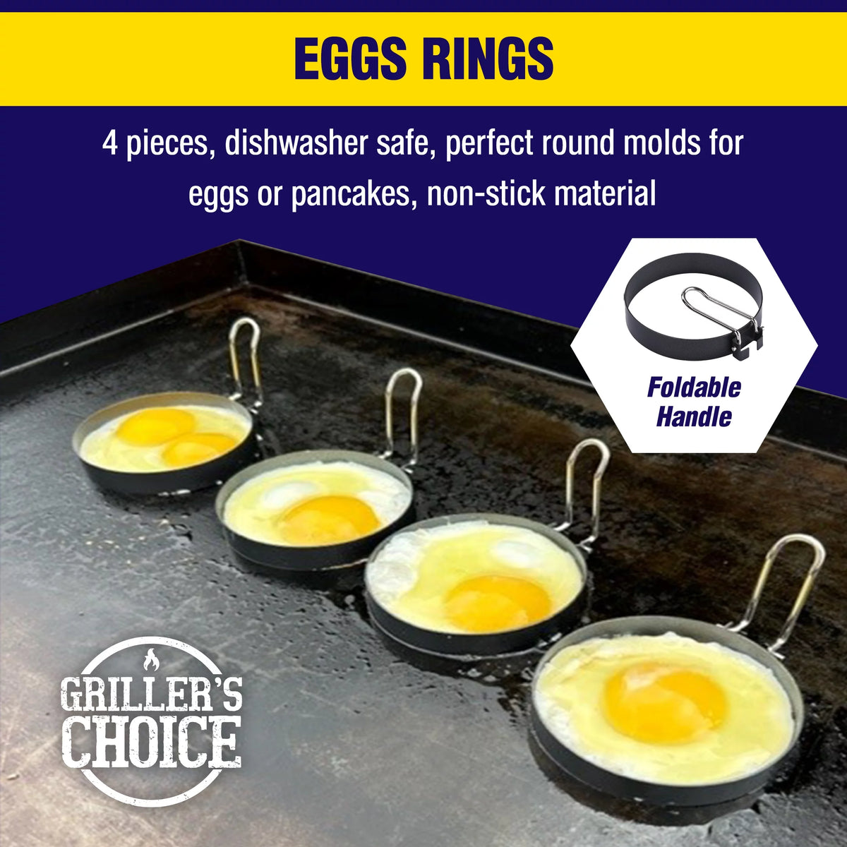 Pancake Batter Dispenser, Bacon Press, Egg Rings Breakfast Set I7264