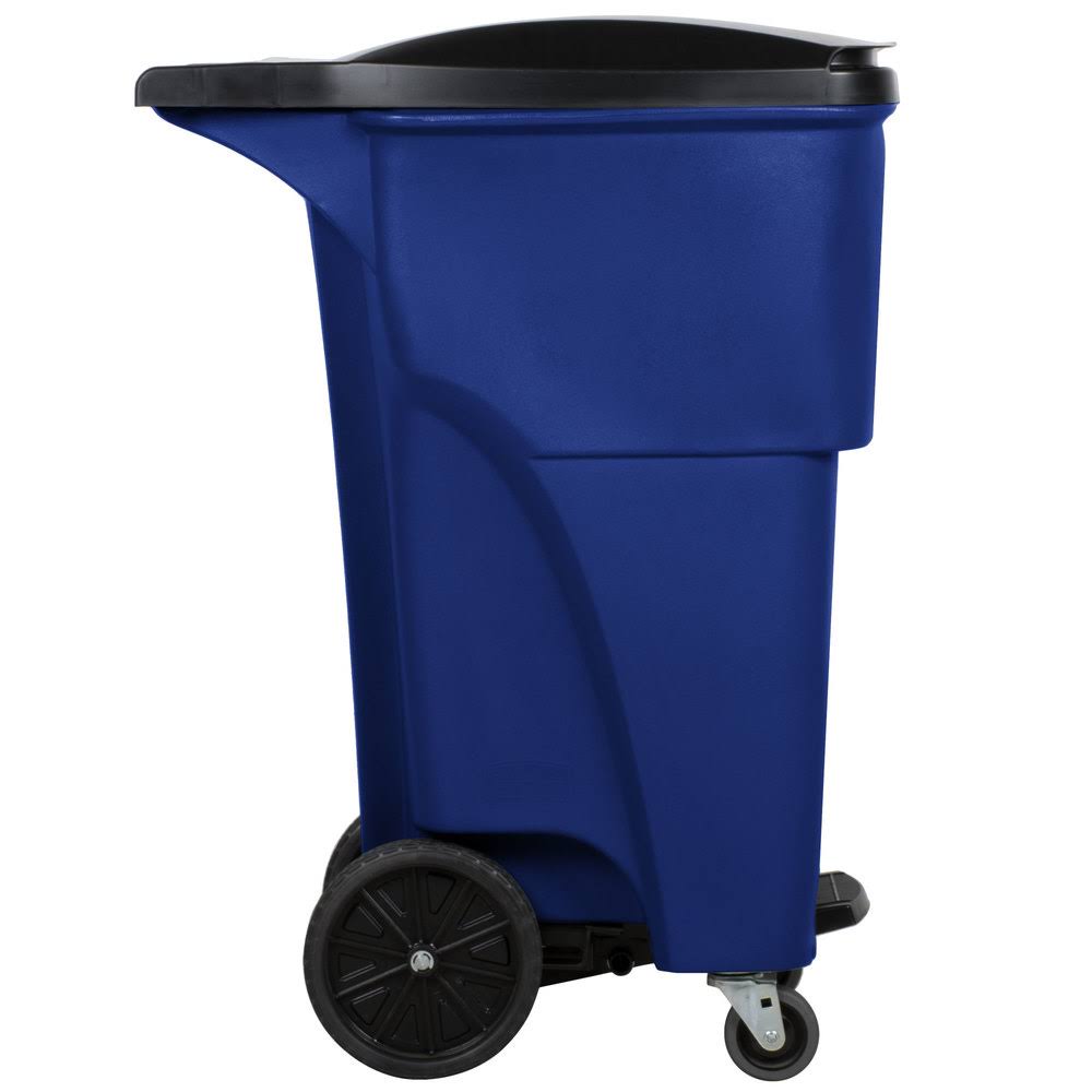 Blue Rectangular Rollout Trash Can C481
