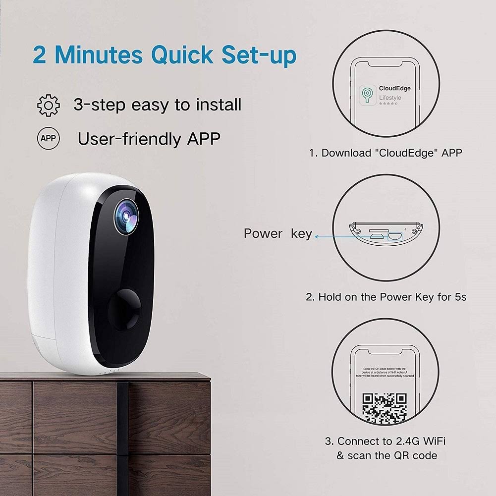 4MP Outdoor WiFi Bullet Security Camera V72335