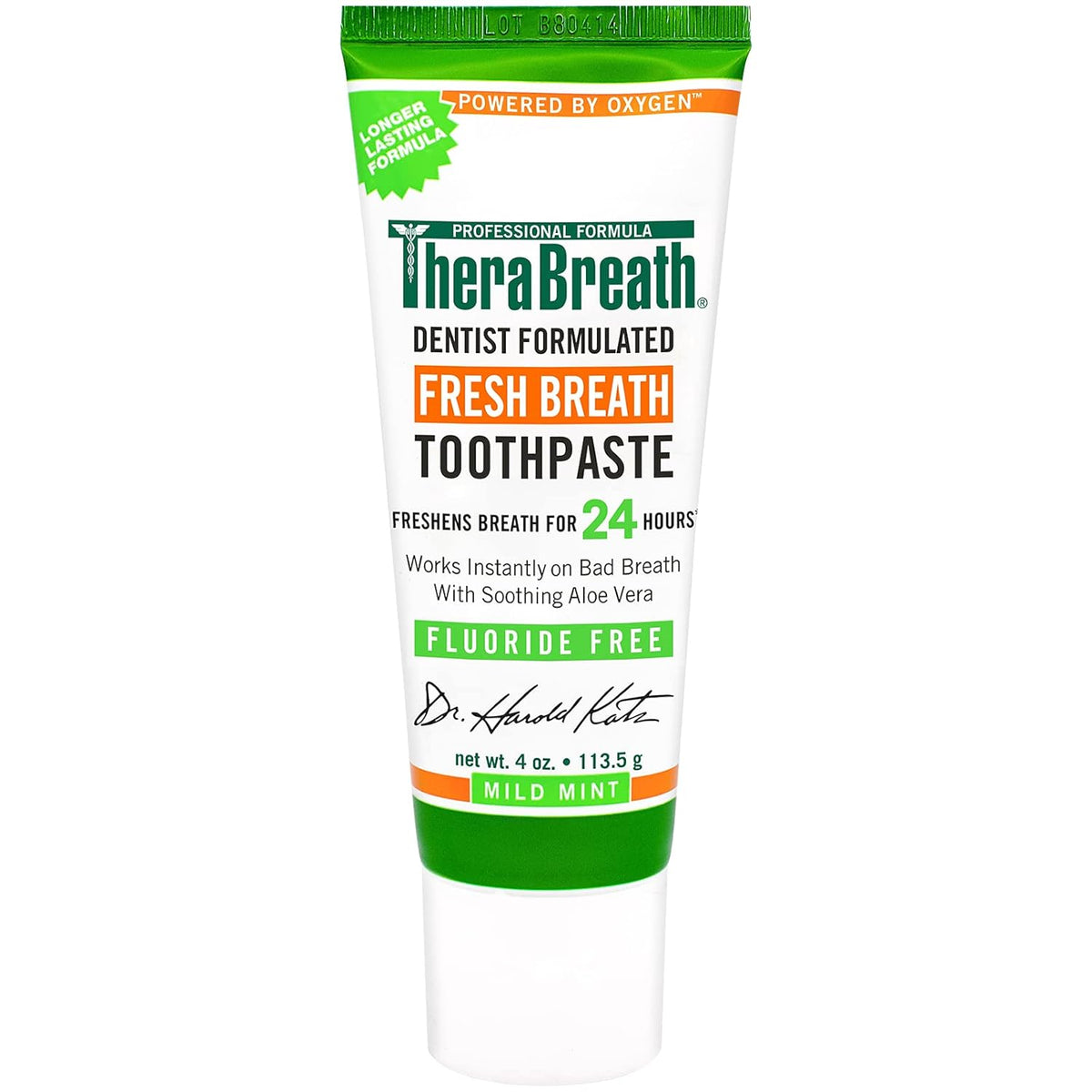Mild Mint Fluoride Free Toothpaste 4 Ounce (Pack of 2) and Fresh Mint Alcohol Free Antigingivitis Mouthwash 16 fl oz (Pack of 2) O291142