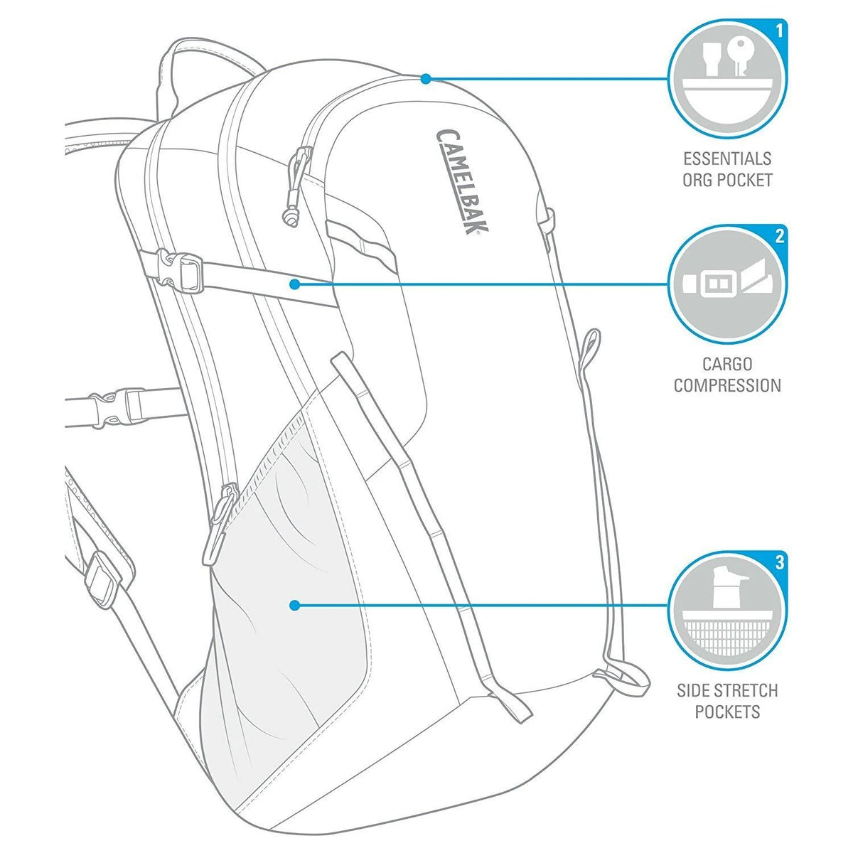 Charcoal/Grecian Blue Hydration Pack O7334