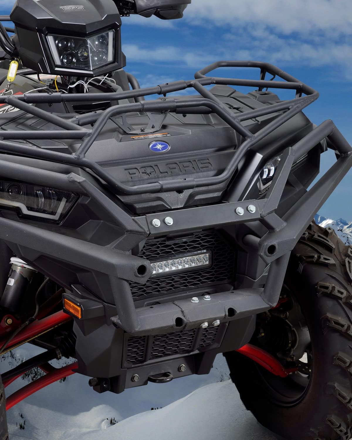 Black Front Mesh Grill with LED Light Bar, Pack of 2 V848415
