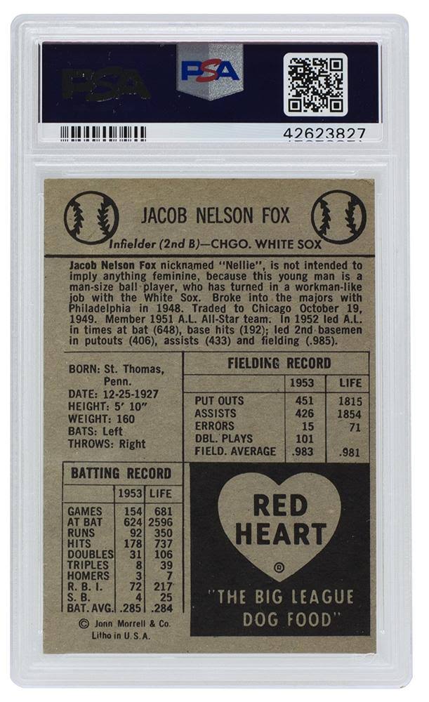 1954 Red Heart Baseball Card NM 7 OC L8661