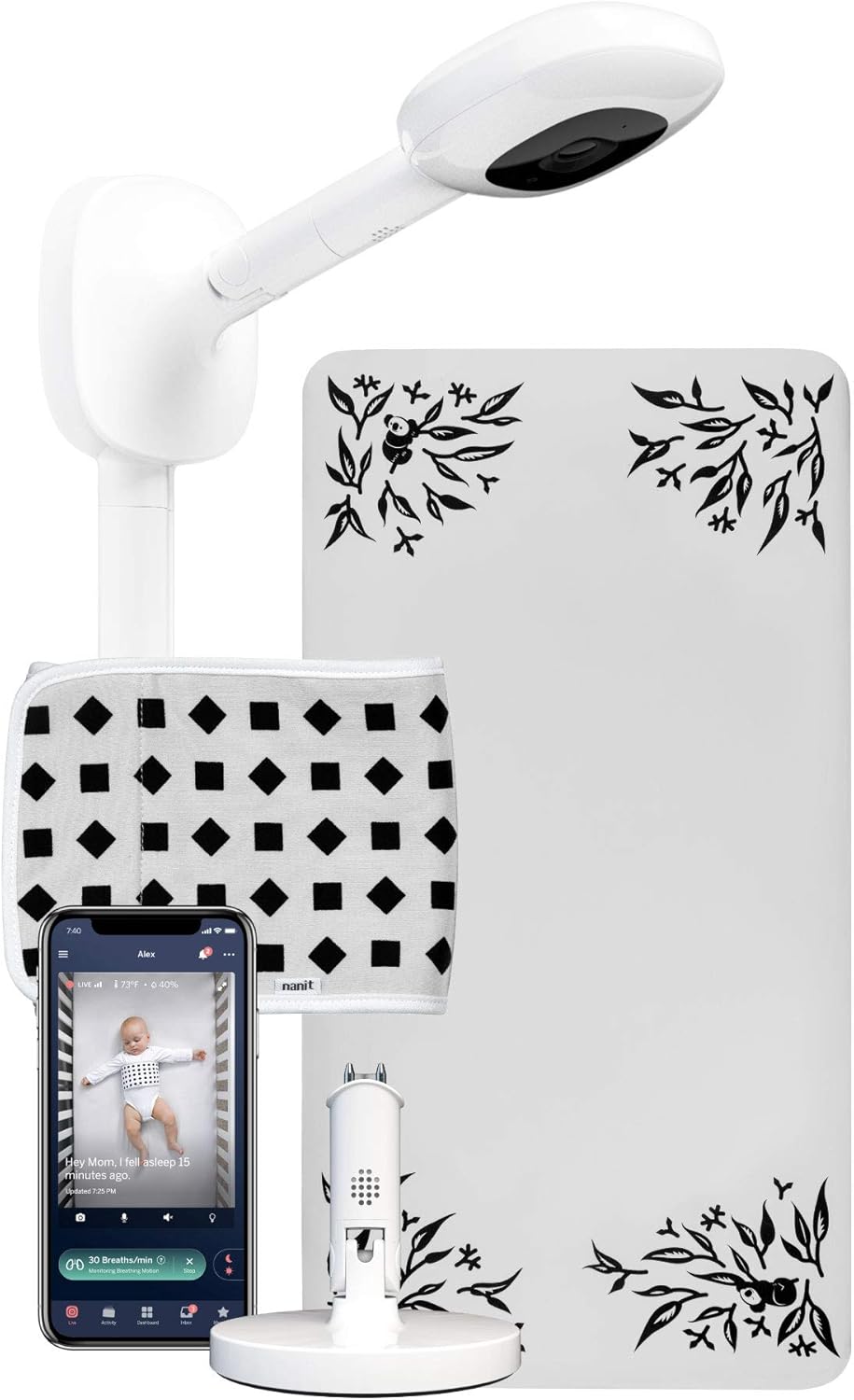 1080p Baby Monitoring System with Travel Multi-Stand and Crib Sheet E527