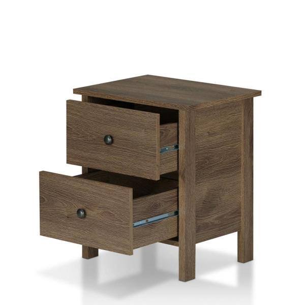 2-Drawer Distressed Walnut Nightstand R4485