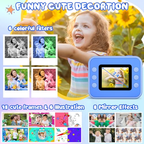 Blue Instant Print Kids Camera with 32GB Card N54018