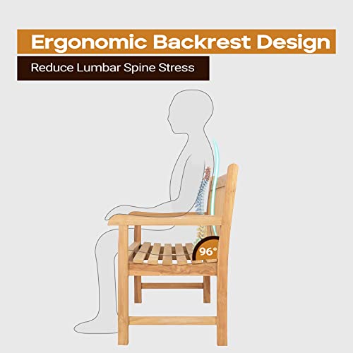 A-Grade Natural Teak Outdoor Bench with Curved Backrest and Arch Armrest K79942