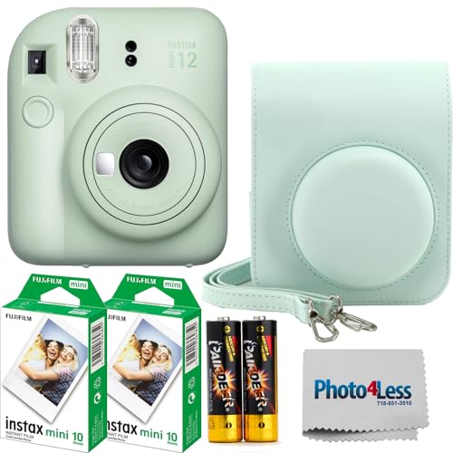 Instant Film Camera Pastel Blue with Twin Pack Instant Film 20 Prints and Case D747067