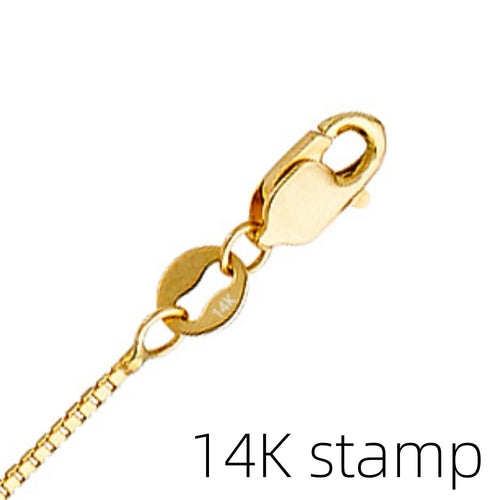 14k Gold Box Chain Necklace with Lobster Claw Clasp G4865
