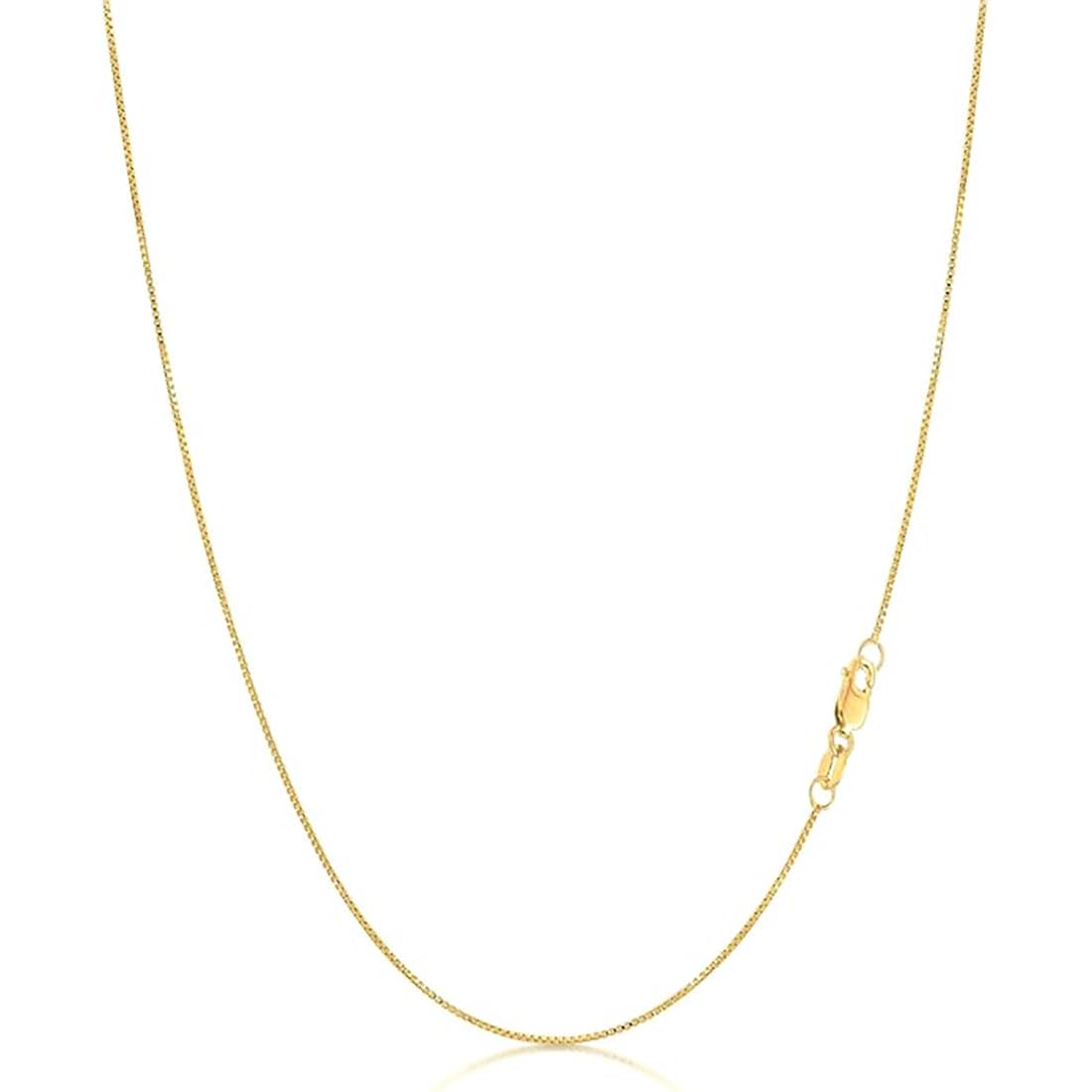 14k Gold Box Chain Necklace with Lobster Claw Clasp G4865