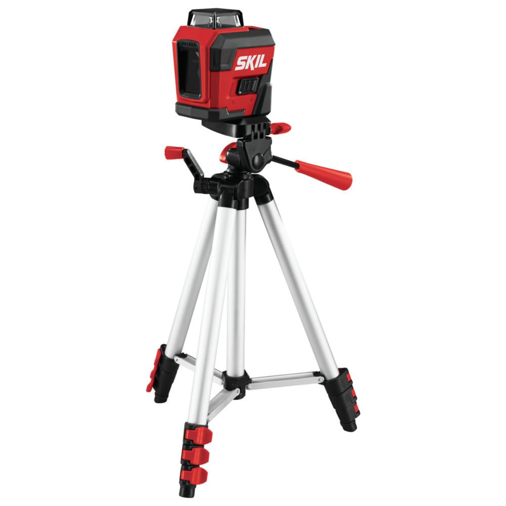 65ft. Red Self-Leveling Cross Line Laser Level with Tripod & Carry Bag V817535