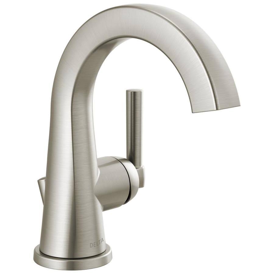 Brushed Nickel 4-in Centerset Bathroom Sink Faucet with Drain and Deck Plate U522331