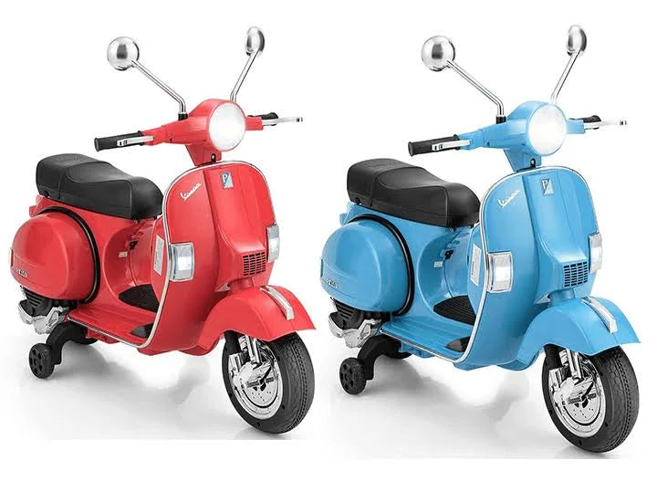 Blue 6V Kids Ride on Vespa Scooter Motorcycle with Headlight Q590
