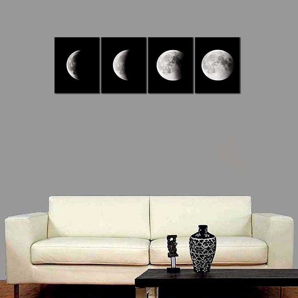 Moon Large Modern Giclee Canvas Prints Abstract Space Paintings on Stretched and Framed Canvas Wall Art U74812