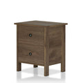 2-Drawer Distressed Walnut Nightstand R4485