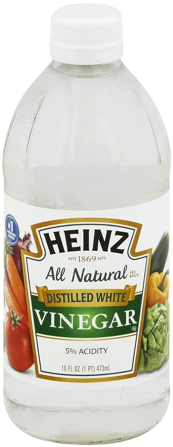 All Natural Distilled White Vinegar 5% Acidity 16 Ounce Glass Bottle Pack of 2 J9124