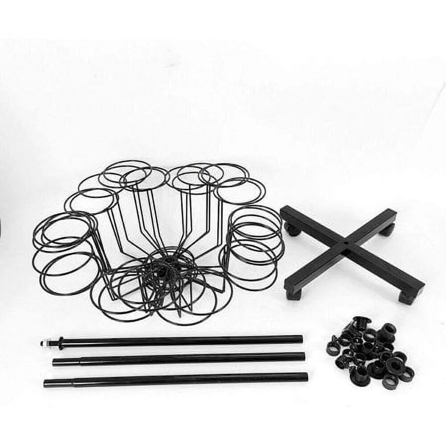 7 Tier Rotating Hat Rack Stand with 35 Hooks White B29730