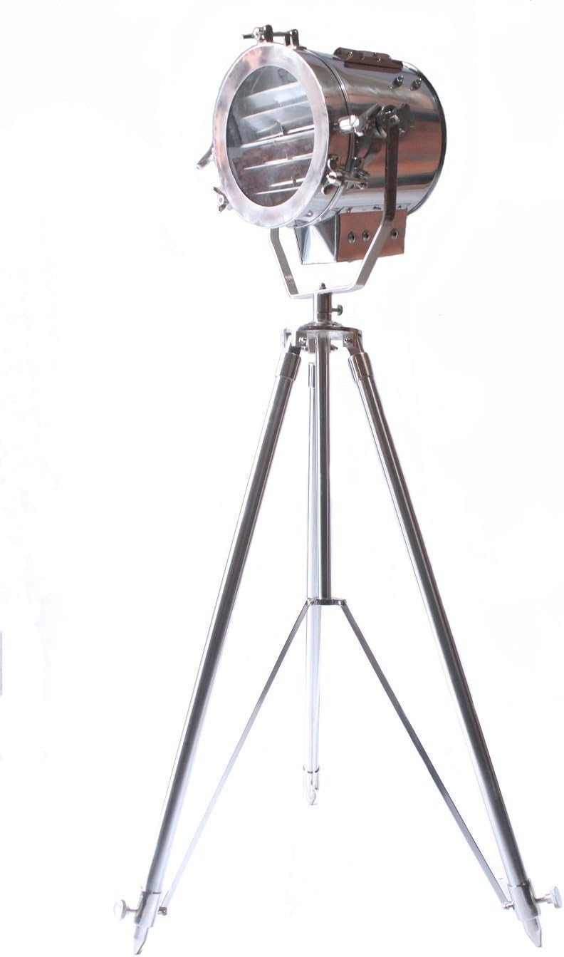 Chrome & Silver Finish Steel Tripod Floor Lamp W10830