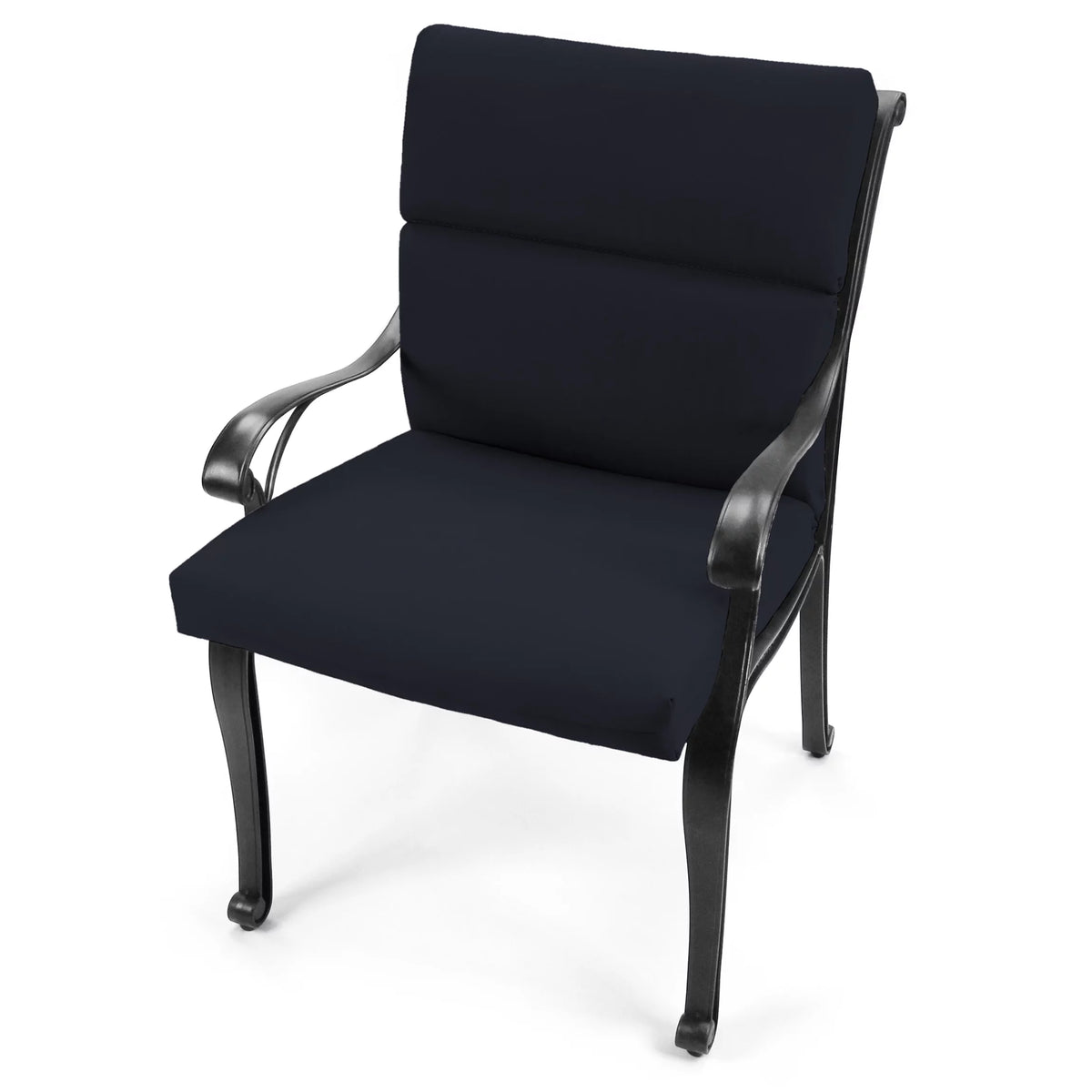 Navy Rectangular Outdoor Chair Cushion with Ties P6763