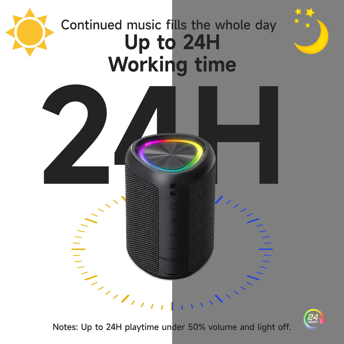 Portable Bluetooth Waterproof Speaker with 24H Playtime L28569