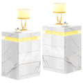 Set of 2 LED Nightstand with 3 Drawers Y8111