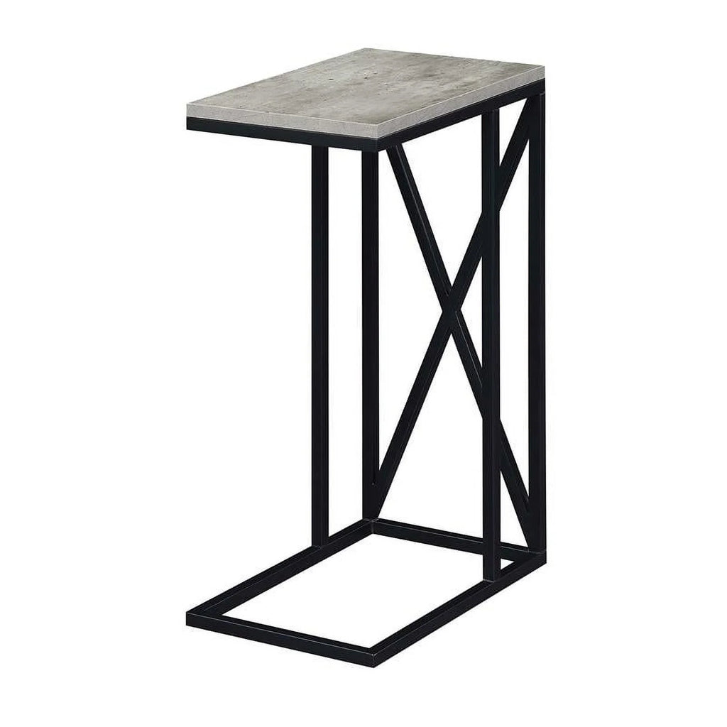Gray Wood X Metal Frame C End Table Set of 2 P8628