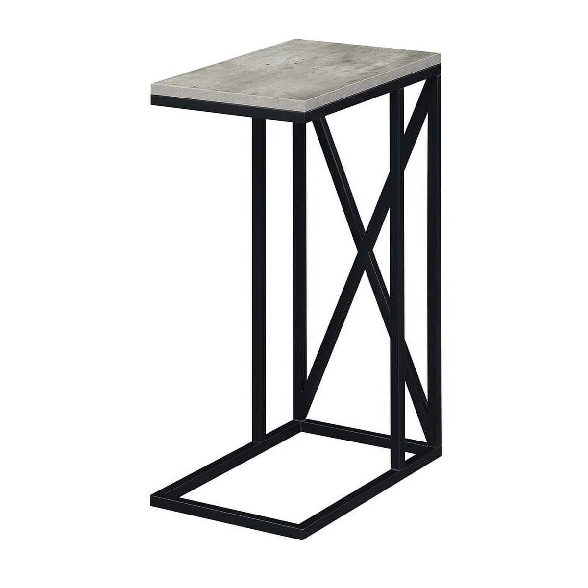 Gray Wood X Metal Frame C End Table Set of 2 P8628