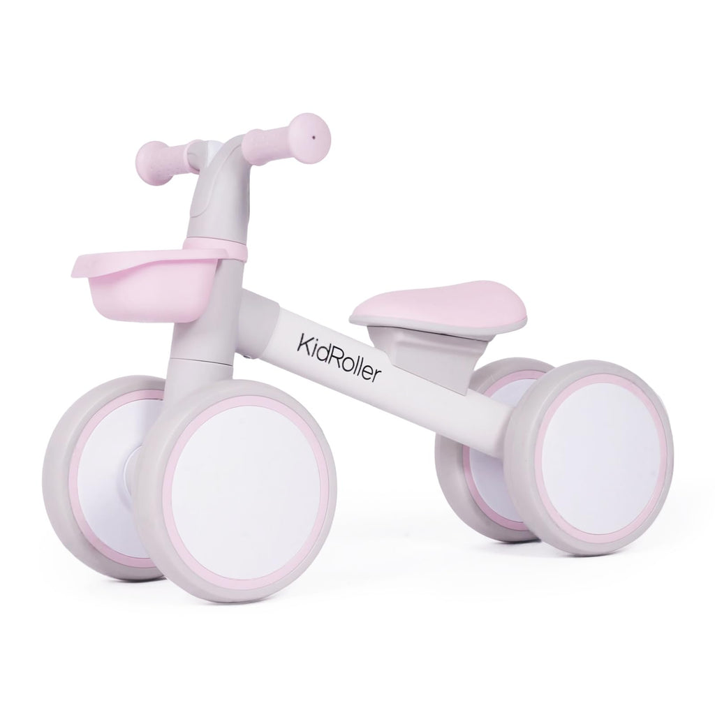 Pink Toddler Balance Bike with Adjustable Seat and Front Basket S64735