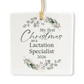 Ceramic 3-inch Square-Shaped Botanical Wreath Ornament V827427