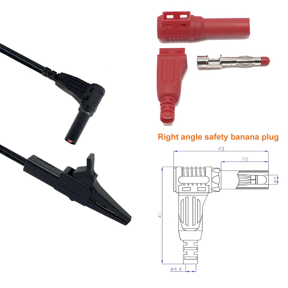 Heavy Duty Insulated Alligator Clips Test Leads N424