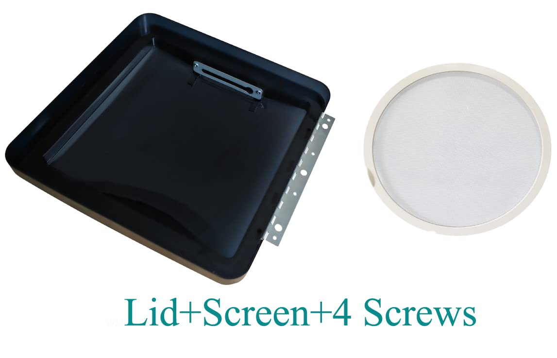 14"x14" RV Roof Vent Lid Replacement Smoke Dome Cover with Stainless Steel Screen D842444