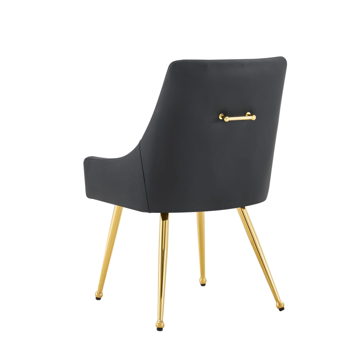 Black Leather Upholstered Dining Chair Set of 2 B4622